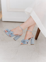 <transcy>Camellia heeled sandal with ankle strap in light blue</transcy>