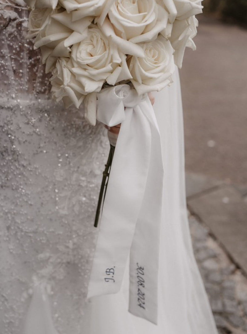 Bouquet Band in elfenbein für Brautstrauß - weddorable